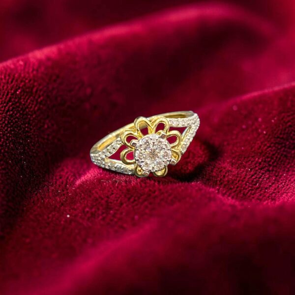 R-495 (18) Pave 1/2 Carats Round Brilliant F/VS1 Diamonds Anniversary Ring 14K Yellow Gold