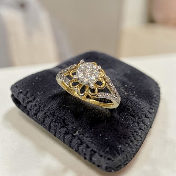 R-495 (19) Pave 1/2 Carats Round Brilliant F/VS1 Diamonds Anniversary Ring 14K Yellow Gold