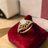 R-495 (20) Pave 1/2 Carats Round Brilliant F/VS1 Diamonds Anniversary Ring 14K Yellow Gold