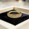 Pave 1.18 Cts Round Brilliant F/VS1 Diamonds Channel Set Band Ring In 14K Gold