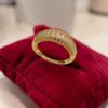 Pave 1.18 Cts Round Brilliant F/VS1 Diamonds Channel Set Band Ring In 14K Gold
