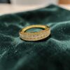 Pave 1.18 Cts Round Brilliant F/VS1 Diamonds Channel Set Band Ring In 14K Gold