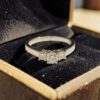 Stunning 0.90 Cts Round Princess Shape F/VS1 Diamonds Three-Stone Ring 14K Gold