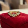 GIA Certified 1.10 Cts Round Brilliant F/VS1 Diamonds Pave Band Ring In 14K Gold