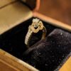 GIA Certified 1.10 Cts Round Brilliant F/VS1 Diamonds Pave Band Ring In 14K Gold