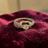 GIA Certified 1.10 Cts Round Brilliant F/VS1 Diamonds Pave Band Ring In 14K Gold