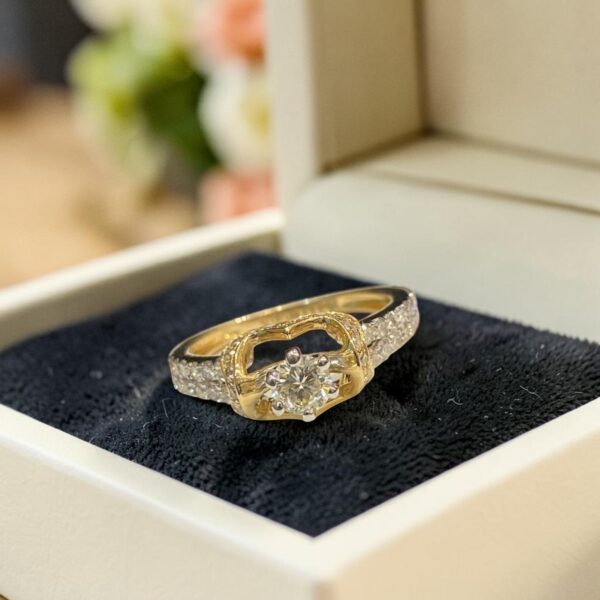 GIA Certified 1.10 Cts Round Brilliant F/VS1 Diamonds Pave Band Ring In 14K Gold