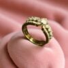 Pave 0.90 Cts Round Brilliant Cut Diamonds Women Engagement Ring 14K Yellow Gold