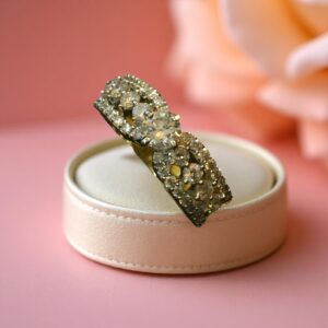 Pave 0.90 Cts Round Brilliant Cut Diamonds Women Engagement Ring 14K Yellow Gold