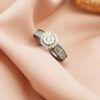 Pave 1.07 Cts Princess Round Cut Natural Diamonds Halo Engagement Ring 14K Gold