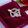 Elegant 0.50 Cts Round Brilliant Cut Natural Diamonds Om Ring in 18K Yellow Gold