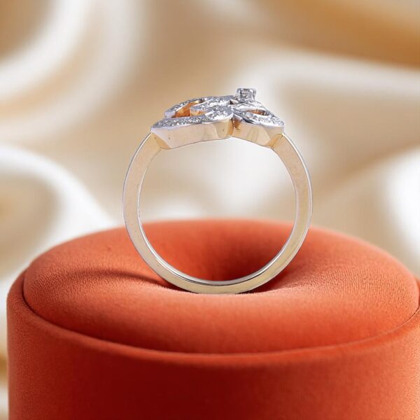 Elegant 0.50 Cts Round Brilliant Cut Natural Diamonds Om Ring in 18K Yellow Gold