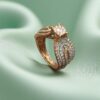 Pave 0.97 Cts Round Brilliant Cut Natural Diamonds Engagement Band Ring 18K Gold