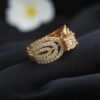 Pave 0.97 Cts Round Brilliant Cut Natural Diamonds Engagement Band Ring 18K Gold