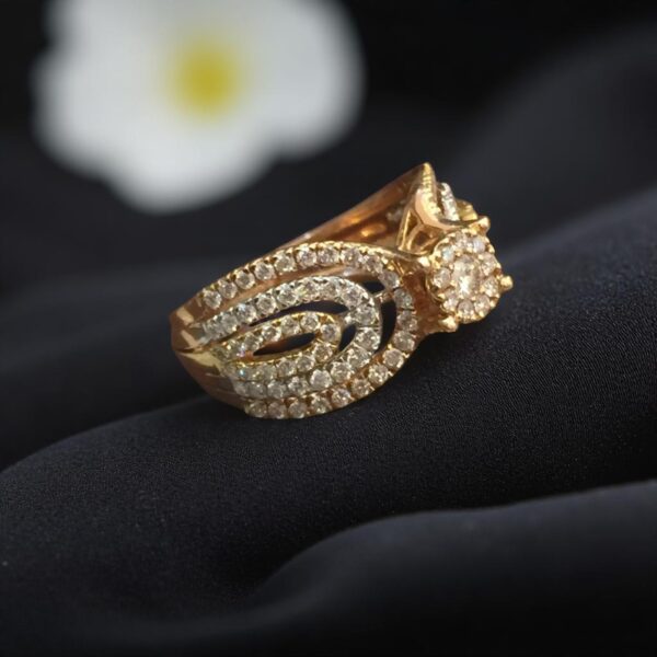 Pave 0.97 Cts Round Brilliant Cut Natural Diamonds Engagement Band Ring 18K Gold
