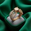 Pave 0.97 Cts Round Brilliant Cut Natural Diamonds Engagement Band Ring 18K Gold