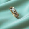 Splendid 0.96 Cts Princess Round Shape Natural Diamonds Engagement Ring 14K Gold