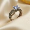 Splendid 0.96 Cts Princess Round Shape Natural Diamonds Engagement Ring 14K Gold