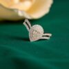 R-547 (16) Exquisite 0.80 Cts Pear Round Cut F/VS1 Diamonds Engagement Ring 18K White Gold