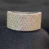 R-555 (2) 2.70 Cts Round Brilliant Cut Diamonds Unisex 7-Row Wedding Band Ring In 14K Gold