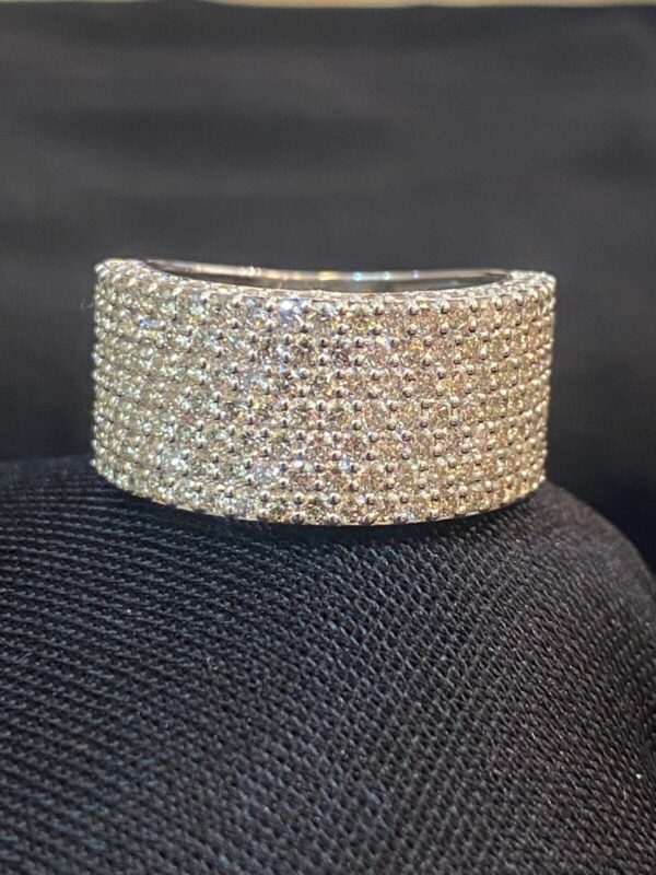 R-555 (2) 2.70 Cts Round Brilliant Cut Diamonds Unisex 7-Row Wedding Band Ring In 14K Gold