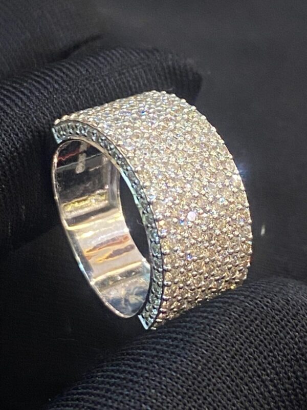 R-555 (4) 2.70 Cts Round Brilliant Cut Diamonds Unisex 7-Row Wedding Band Ring In 14K Gold