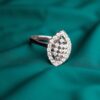 R-560 (3) Pave 0.50 Cts F/VS1 Round Brilliant Cut Diamonds Anniversary Ring 18K White Gold