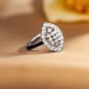R-560 (4) Pave 0.50 Cts F/VS1 Round Brilliant Cut Diamonds Anniversary Ring 18K White Gold