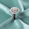 R-560 (5) Pave 0.50 Cts F/VS1 Round Brilliant Cut Diamonds Anniversary Ring 18K White Gold