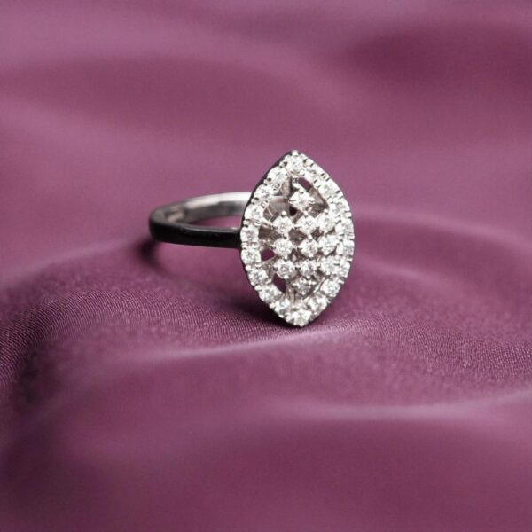 R-560 (8) Pave 0.50 Cts F/VS1 Round Brilliant Cut Diamonds Anniversary Ring 18K White Gold