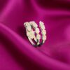 Exquisite 3.35 Cts Heart Oval Pear Shape F/VS1 Diamonds Engagement Ring 18K Gold
