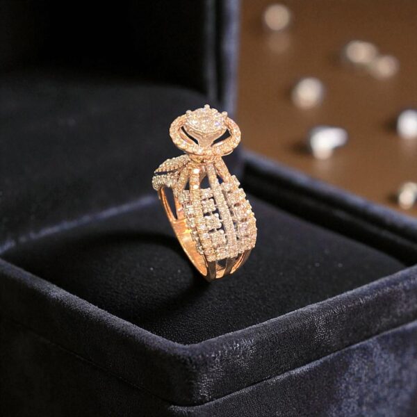 Stunning 2.38 Cts Round Brilliant Cut Natural Diamonds Party Ring 14K Rose Gold