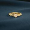 1.05 Cts GIA Certified Heart Round Shape F/VS1 Diamonds Engagement Ring 18K Gold
