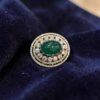 Pave 9.68 Cts Round Brilliant F/VS1 Diamonds Emerald Cocktail Ring 14K Rose Gold