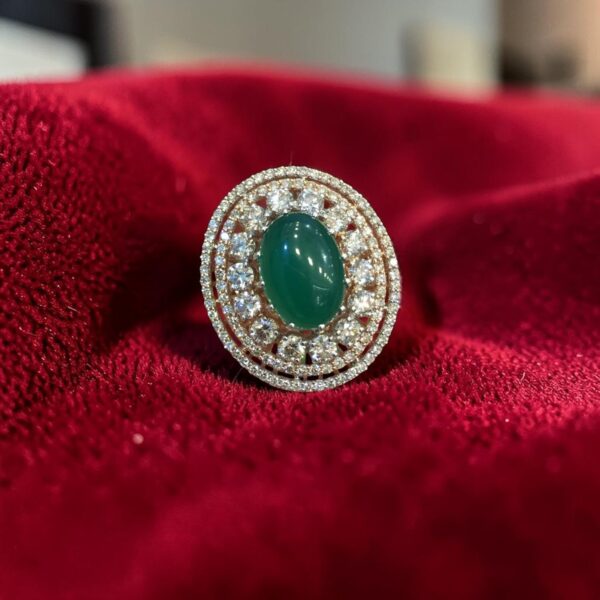 Pave 9.68 Cts Round Brilliant F/VS1 Diamonds Emerald Cocktail Ring 14K Rose Gold