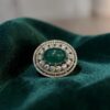 Pave 9.68 Cts Round Brilliant F/VS1 Diamonds Emerald Cocktail Ring 14K Rose Gold