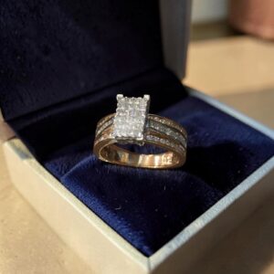 Elegant 1.20 Cts Princess Round F/VS1 Diamonds Invisible Setting Ring 14K Gold