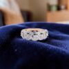 R-576 (6) Pave 0.95 Cts Round Brilliant F/VS1 Diamonds Unisex Band Ring In 14K Yellow Gold