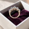 R-576 (8) Pave 0.95 Cts Round Brilliant F/VS1 Diamonds Unisex Band Ring In 14K Yellow Gold