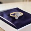 R-577 (8) Pave 0.36 Carats Round Brilliant F/VS1 Diamonds Anniversary Ring 18K Yellow Gold