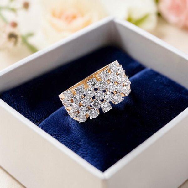 R-578 (6) 2.16 Cts Round Brilliant F/VS1 Diamonds Engagement Band Ring In 14K Yellow Gold