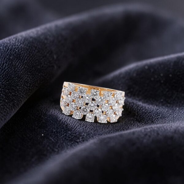 R-578 (8) 2.16 Cts Round Brilliant F/VS1 Diamonds Engagement Band Ring In 14K Yellow Gold