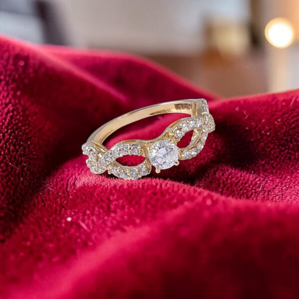 R-579 (5) GIA Certified 0.95 Cts Round Brilliant F/VS1 Diamonds Engagement Ring 14K Gold