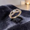 R-579 (8) GIA Certified 0.95 Cts Round Brilliant F/VS1 Diamonds Engagement Ring 14K Gold