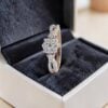 R-581 (7) Pave 0.77 Cts Round Brilliant F/VS1 Diamonds Anniversary Ring 18K Yellow Gold