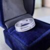 R-582 (6) 0.30 Cts F/VS1 Round Brilliant Scattered Diamonds Unisex Band Ring In 14K Gold