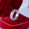 R-582 (7) 0.30 Cts F/VS1 Round Brilliant Scattered Diamonds Unisex Band Ring In 14K Gold