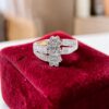 Pave 1.10 Cts Round Baguette F/VS1 Diamonds Engagement Ring In 14K Yellow Gold
