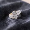 Pave 1.10 Cts Round Baguette F/VS1 Diamonds Engagement Ring In 14K Yellow Gold
