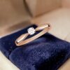 R-584 (8) 0.50 Cts GIA Round Brilliant F/VS1 Diamond 4-Prong Solitaire Ring 14K Rose Gold